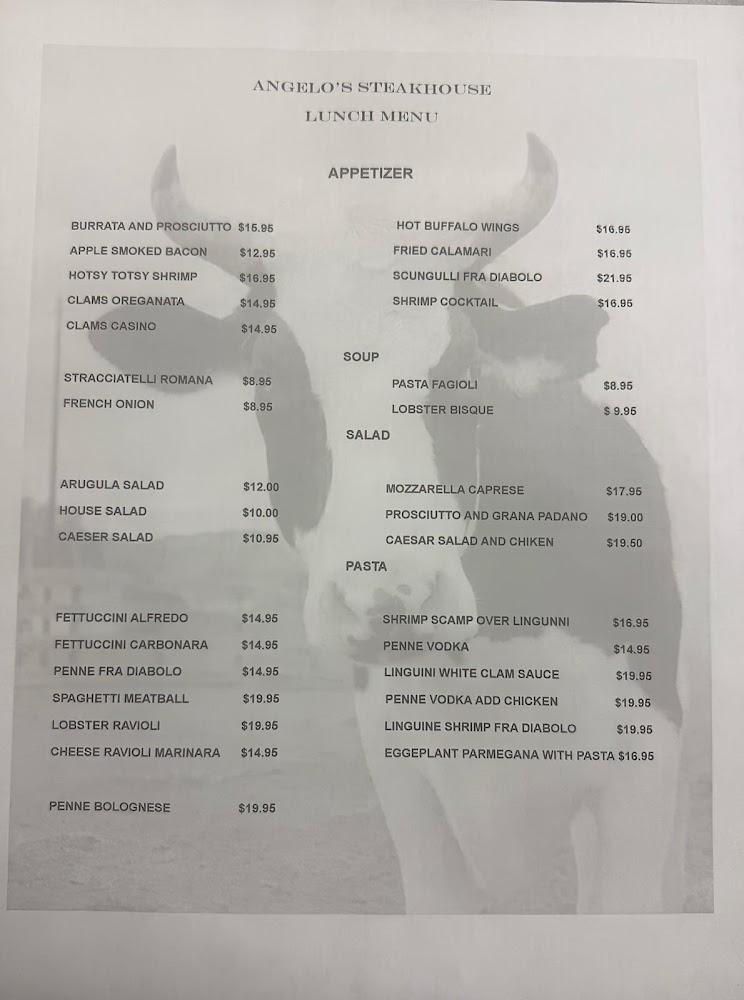 Angelo's Steak House Menu image 1